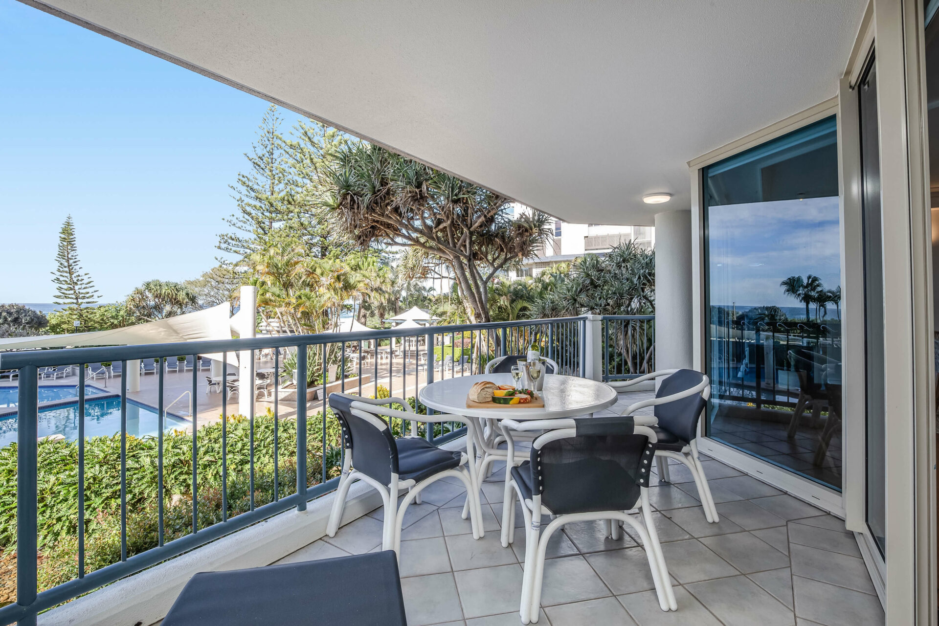 Unit 6 Balcony with Pool View
